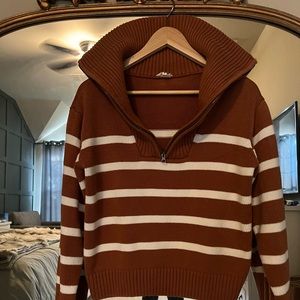 Rust half zip sweater